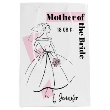 Fashion Bride Pink Mother Of The Bride Medium Medium Gift Bag by QuirkyChic at Zazzle