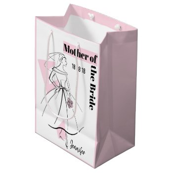 Fashion Bride Pink Mother Of The Bride Medium Pink Medium Gift Bag by QuirkyChic at Zazzle