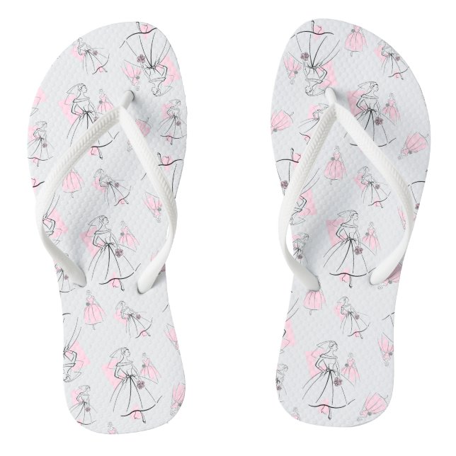 Fashion Bride Pink Multi flip flops (Footbed)