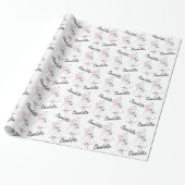 Fashion Bride Pink Name wrapping paper (Unrolled)