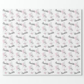 Fashion Bride Pink Name wrapping paper (Flat)