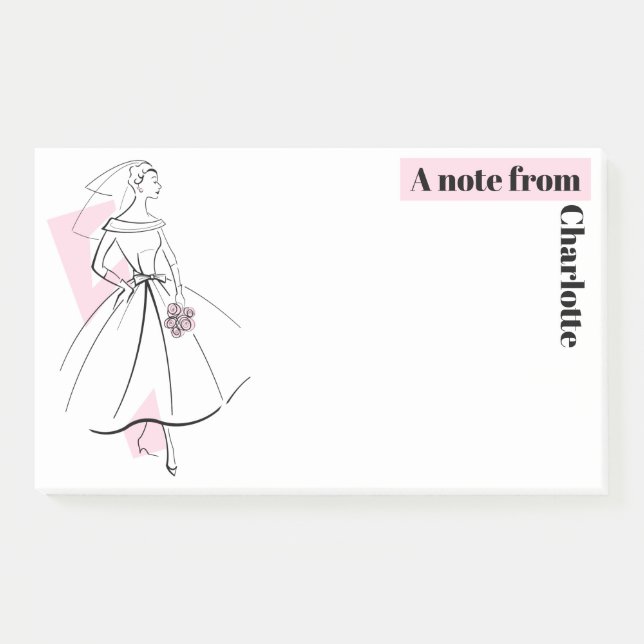 Fashion Bride Pink Note Name notes (Front)