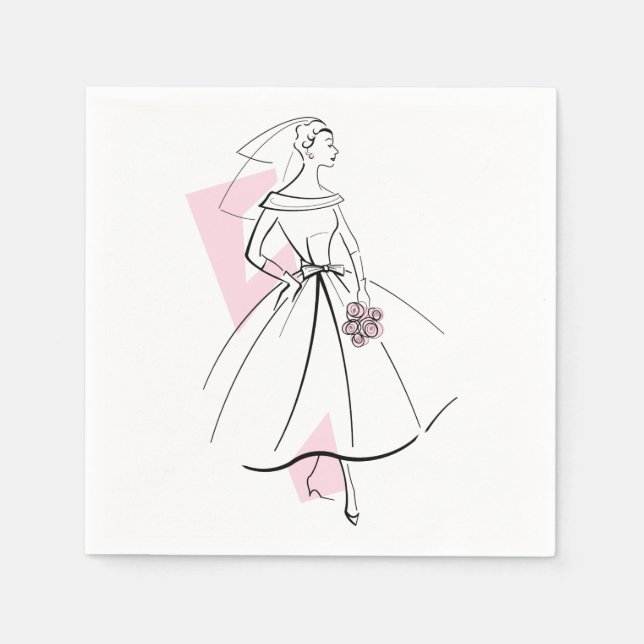 Fashion Bride Pink paper napkins (Front)