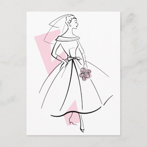 Fashion Bride Pink postcard