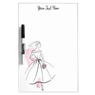 Fashion Bride Pink Text dry erase board