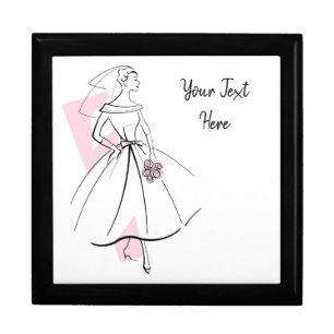 Fashion Bride Pink Text gift box