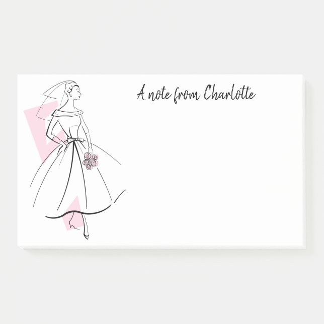 Fashion Bride Pink Text notes (Front)