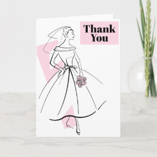 Fashion Bride Pink Thank You card
