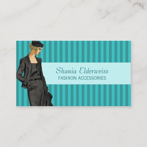 Fashion Business Card - Cool Aqua Green