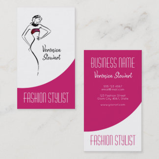 Fashion Business Woman Illustration Business Card