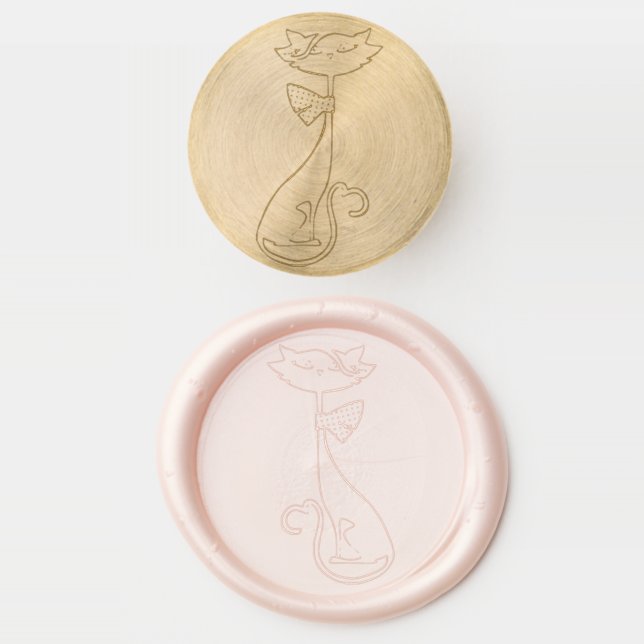 fashion cat wax seal stamp (Stamped)