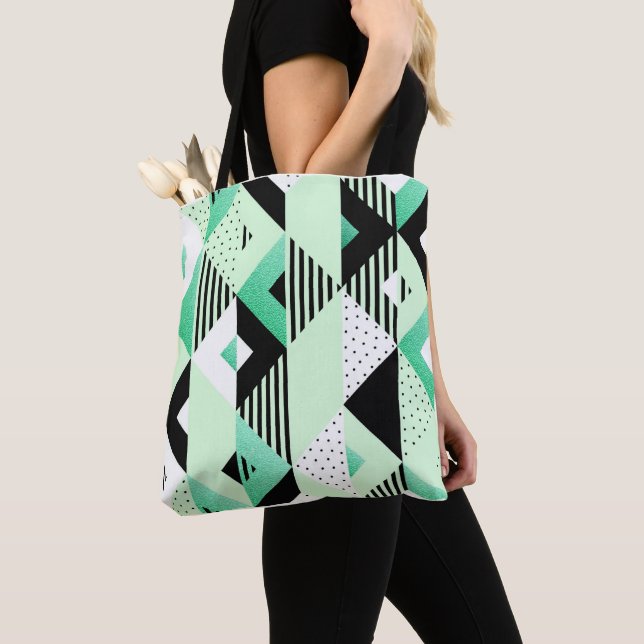 Fashion Chic Geometric Pattern  Tote Bag (Close Up)