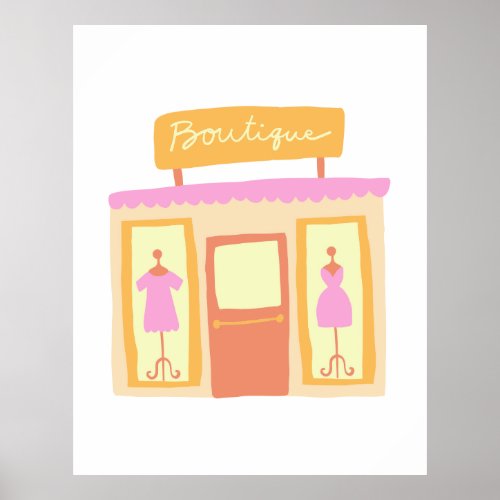 Fashion Clothes Boutique Illustration Poster