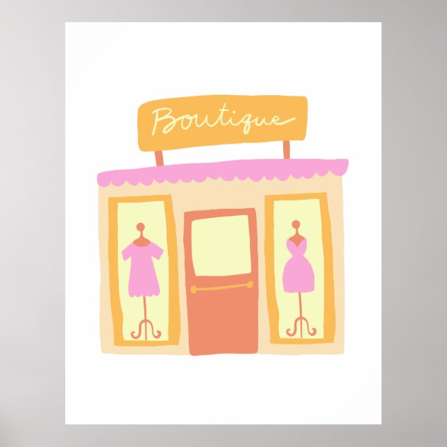 Fashion Clothes Boutique Illustration Poster (Front)