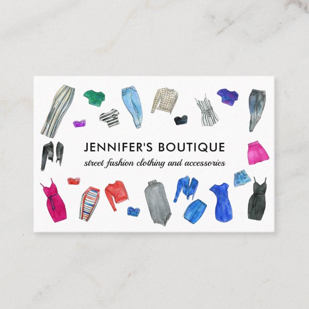 Fashion Clothing Dress Boutique Store Retailer Business Card