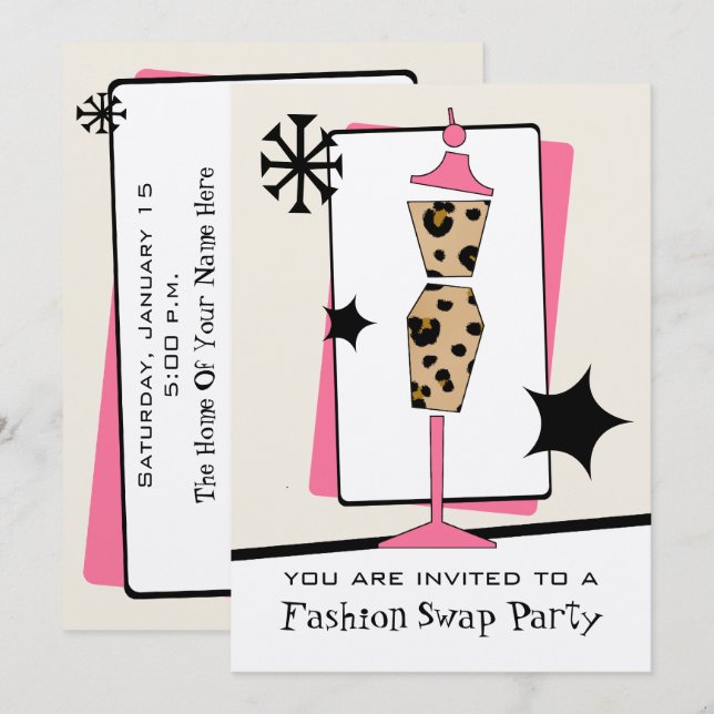 Fashion / Clothing Swap Party Leopard Dress Form Invitation | Zazzle Fashion / Clothing Swap Party Leopard Dress Form Invitation | Zazzle