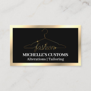 Fashion Coat Hanger Logo Gold Business Card