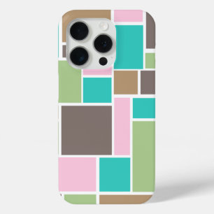 Fashion color Abstract Rectangle pattern iPhone 15 Pro Case