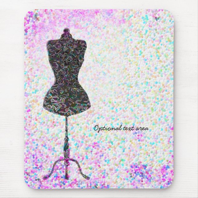 Fashion Confetti Mannequin Modern Personalized Mouse Pad (Front)