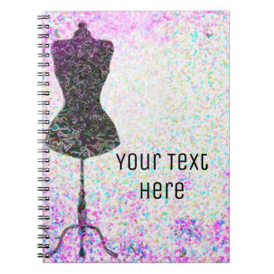 Fashion Confetti Mannequin Modern Personalized Notebook