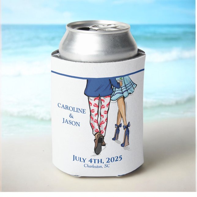 Fashion Couple Red Lobster Shower Wedding Favors Can Cooler (Creator Uploaded)