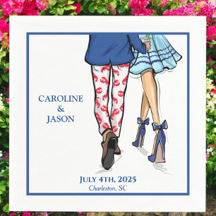 Fashion Couple Red Lobster Shower Wedding Favors Napkins