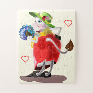 Fashion Cow Jigsaw Puzzle