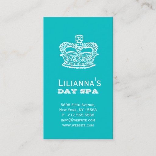 Customizable Fashion Crown Salon Spa Business Card Template