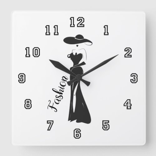 Fashion Cute Girly Vintage Art Deco Design Square Wall Clock