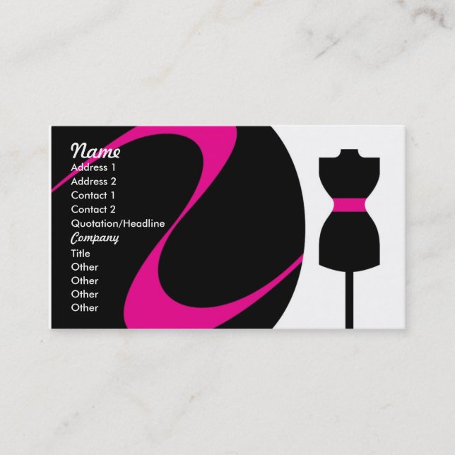 Fashion Design Business Cards (Front)