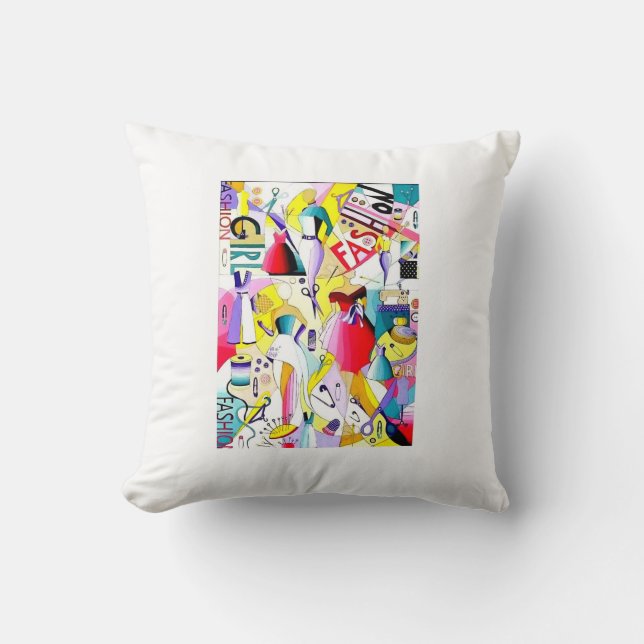 Fashion Design by Crazy Art  Throw Pillow (Front)
