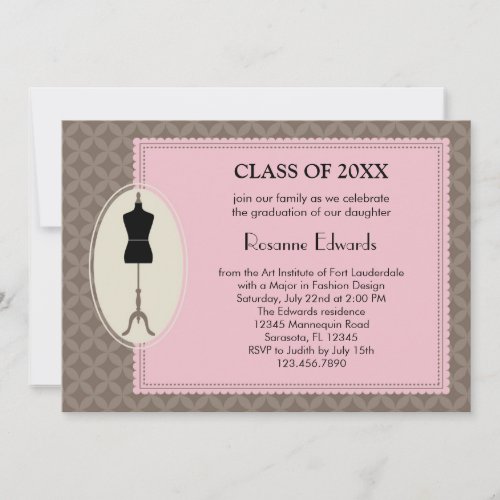 Fashion Design Graduation Invitation