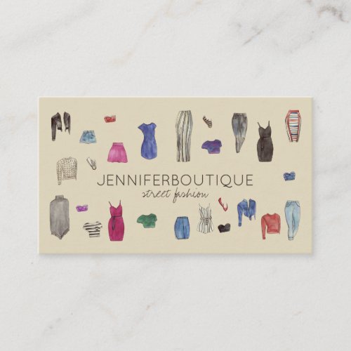 Fashion Design Laundry Stylist Sewing Tailor Cloth Business Card