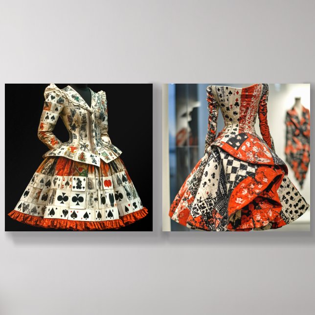 Fashion Design, Playing Card Elements, Vogue Style Acrylic Photo Tile (Front Set)