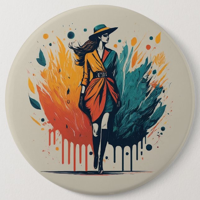 Fashion Design Round Button (Front)