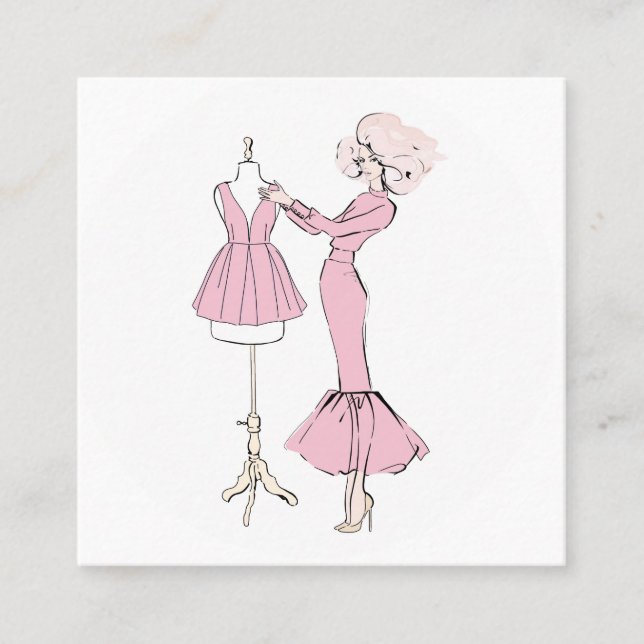 Fashion Design Square Business Card (Front)