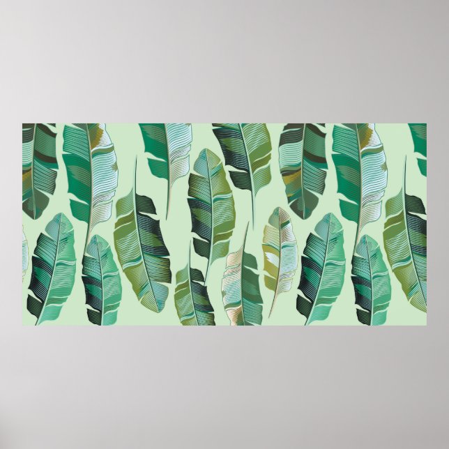 Fashion design with tropical banana plants poster (Front)