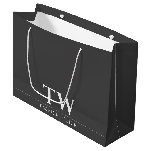 Fashion Designer Black Large Gift Bag (Front Angled)
