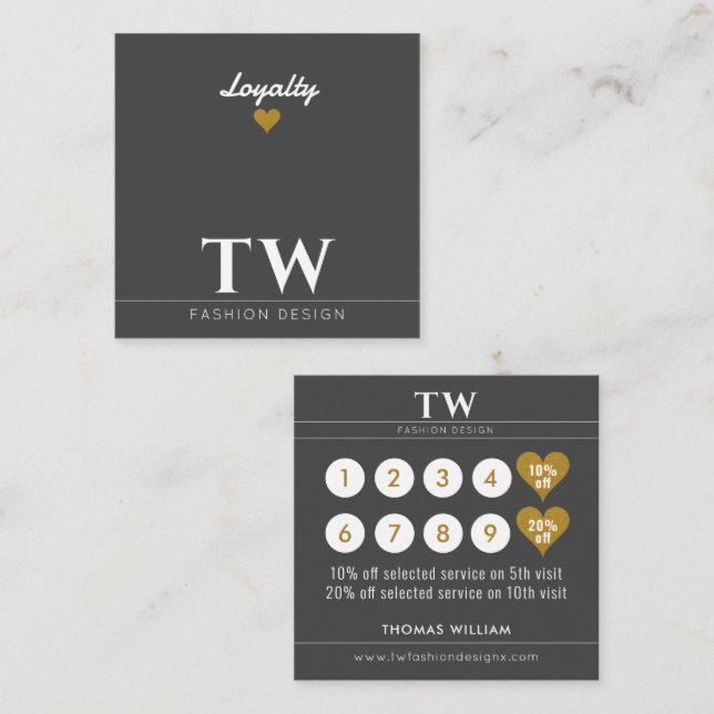 Fashion Designer Black Loyalty Card (Front/Back)