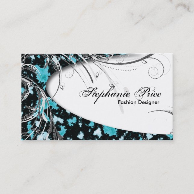 Fashion Designer Business Card - Abstract Glitter (Front)