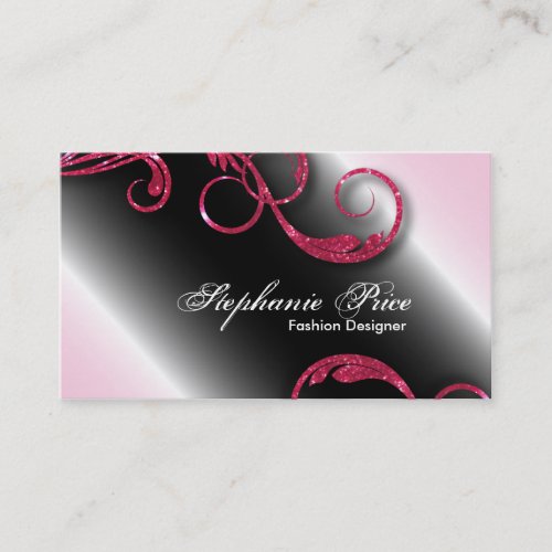 Fashion Designer Business Card - Pink Sparkle