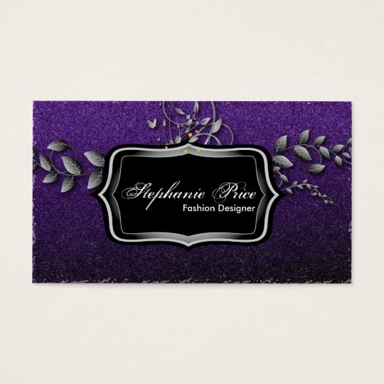Fashion Designer Business Card - Purple & Silver