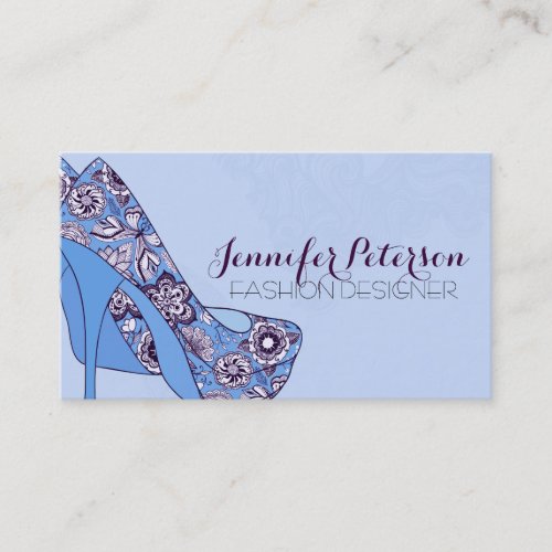 Fashion Designer Elegant Floral Stiletto Shoes Business Card