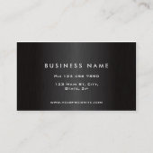 Fashion Designer Elegant Professional Modern Black Business Card (Back)