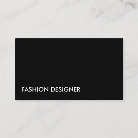 Fashion Designer Elegant Professional Simple Black Business Card