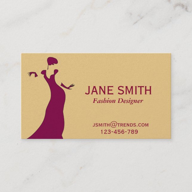 Fashion Designer freelance professional Business Card (Front)