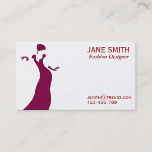 Fashion Designer freelance professional Business Card
