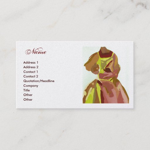 Customizable "Fashion Designer" Golden Brown Dress Business Card Template
