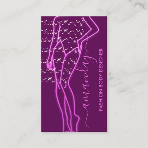 Fashion Designer Logo QR Rose Body Care Berry Business Card