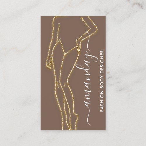 Fashion Designer Logo QR Rose Body Care Gold Business Card